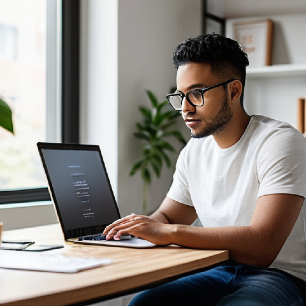 오픈소스 기여 시 필요한 자원 관리 방법 - **Prompt:** A focused and organized software developer, gender-neutral, of diverse ethnicity, in the...