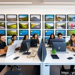 오픈소스 프로젝트의 라이센스 이해하기 - A modern Brazilian startup office environment with diverse young professionals collaborating enthusi...